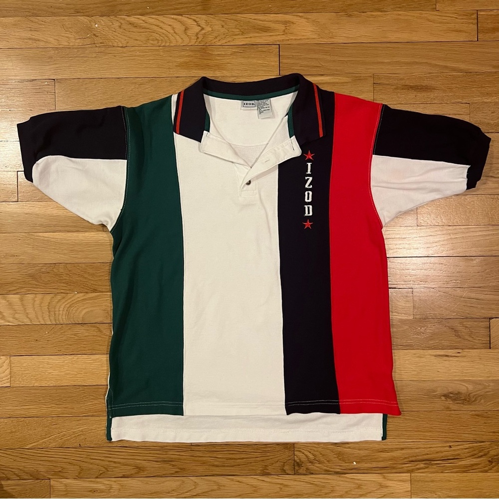 Vintage Izod Multicolor Colorblock XL Polo Shirt